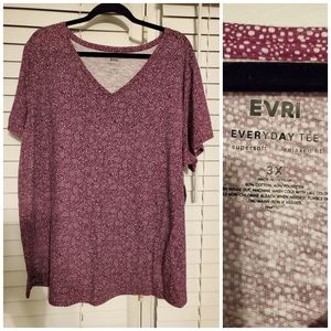 Evri V-neck T-shirt Purple 3X
